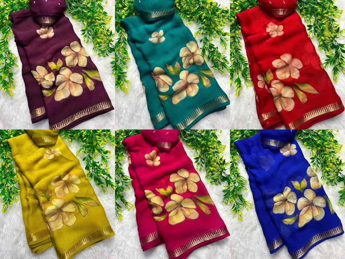Floral Print Sarees:फ्लोरल प्रिंटेड साड्यांची आकर्षकता