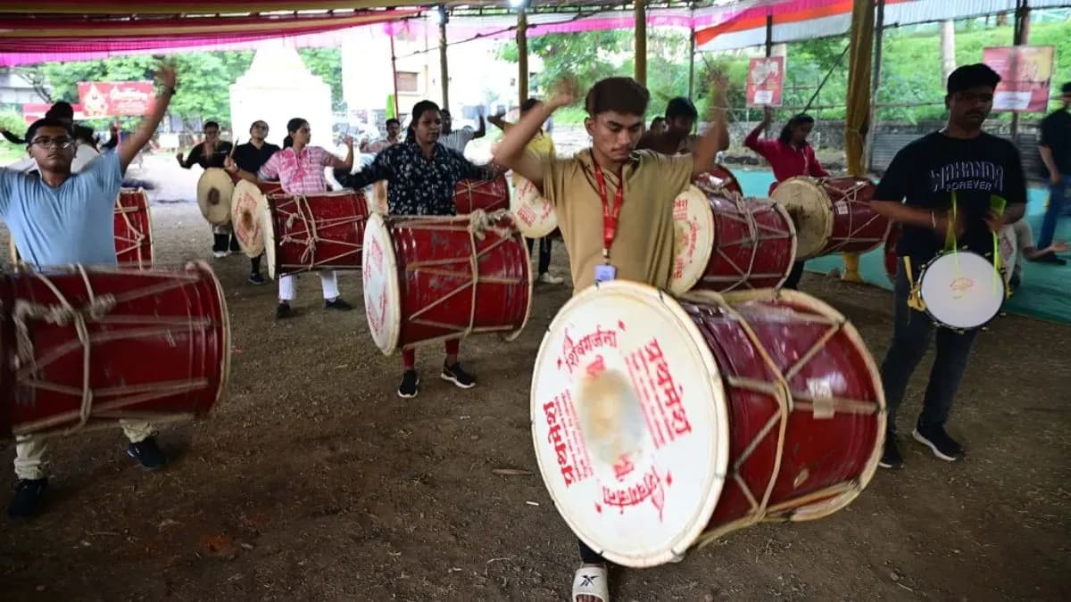 Drumming for Ganesh Festival:गणेशोत्सवासाठी ढोल-ताशांची तयारी जोरात