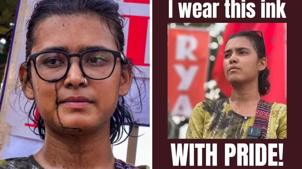 Ink Attack on Neha Bora:झारखंडमध्ये पेपरफुटी आंदोलनादरम्यान नेहा बोरा यांच्यावर शाईफेक