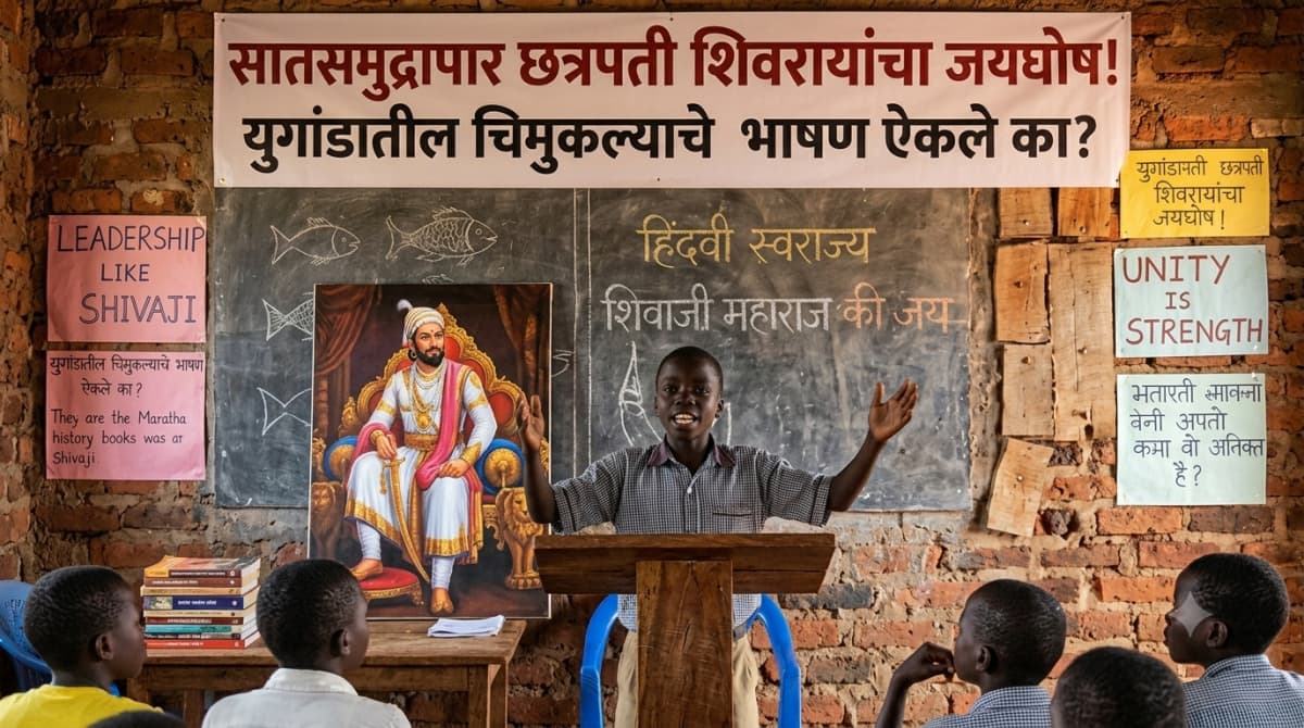 Video: अफ्रिकेत पोहचली छत्रपती शिवरायांची शौर्यगाथा! युगांडातील चिमुकल्याने शाळेत केलेलं भाषण ऐकाच!