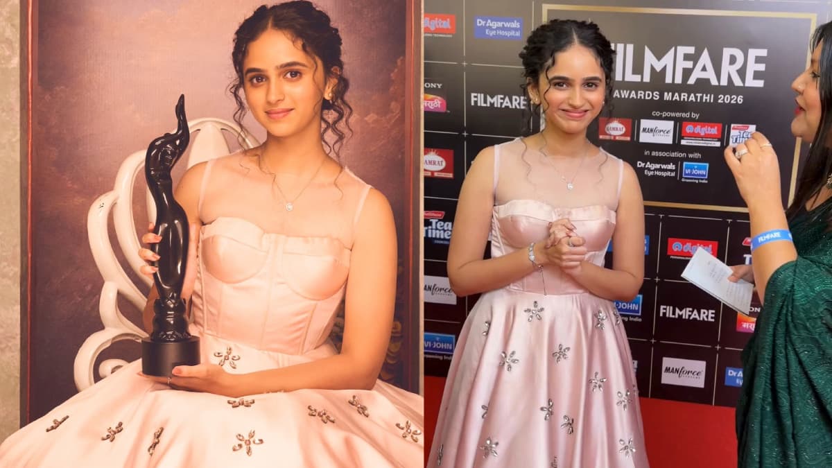 Glamorous Look: साजिरी जोशीचा 'फिल्मफेअर पुरस्कार मराठी २०२६' सोहळ्यासाठी गाऊनमधील ग्लॅमरस लूक