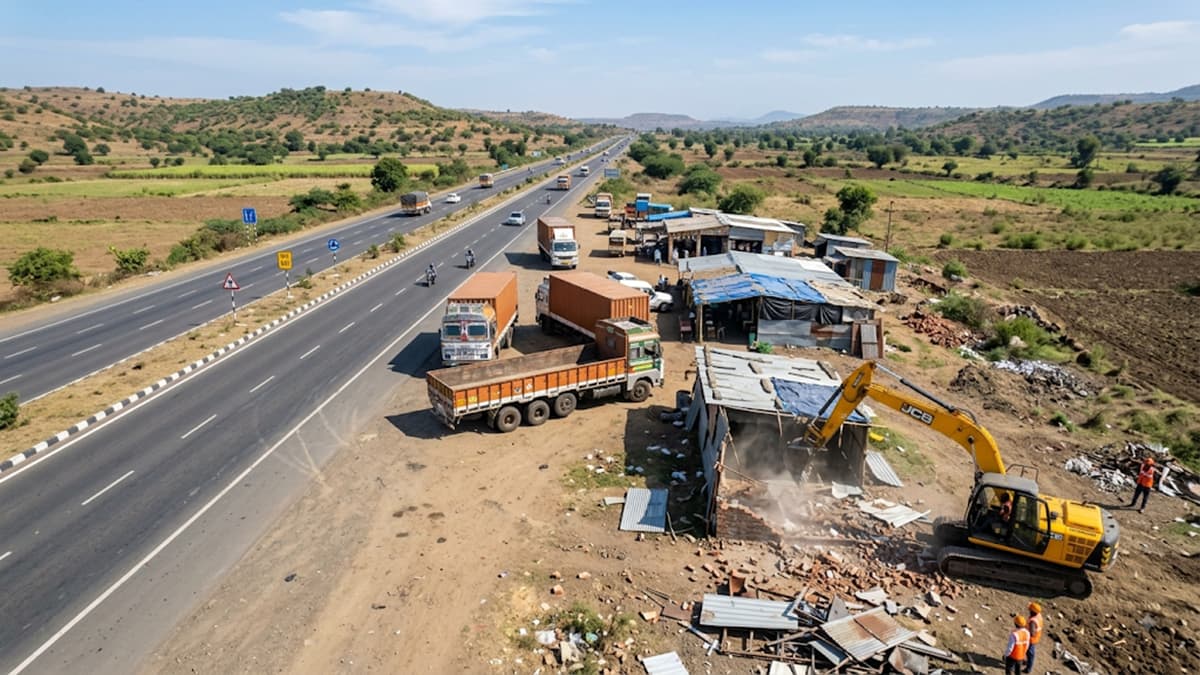 Action on Encroachments: राष्ट्रीय महामार्गांवरील ढाबे, दुकाने आणि अनधिकृत बांधकामांवर कारवाई